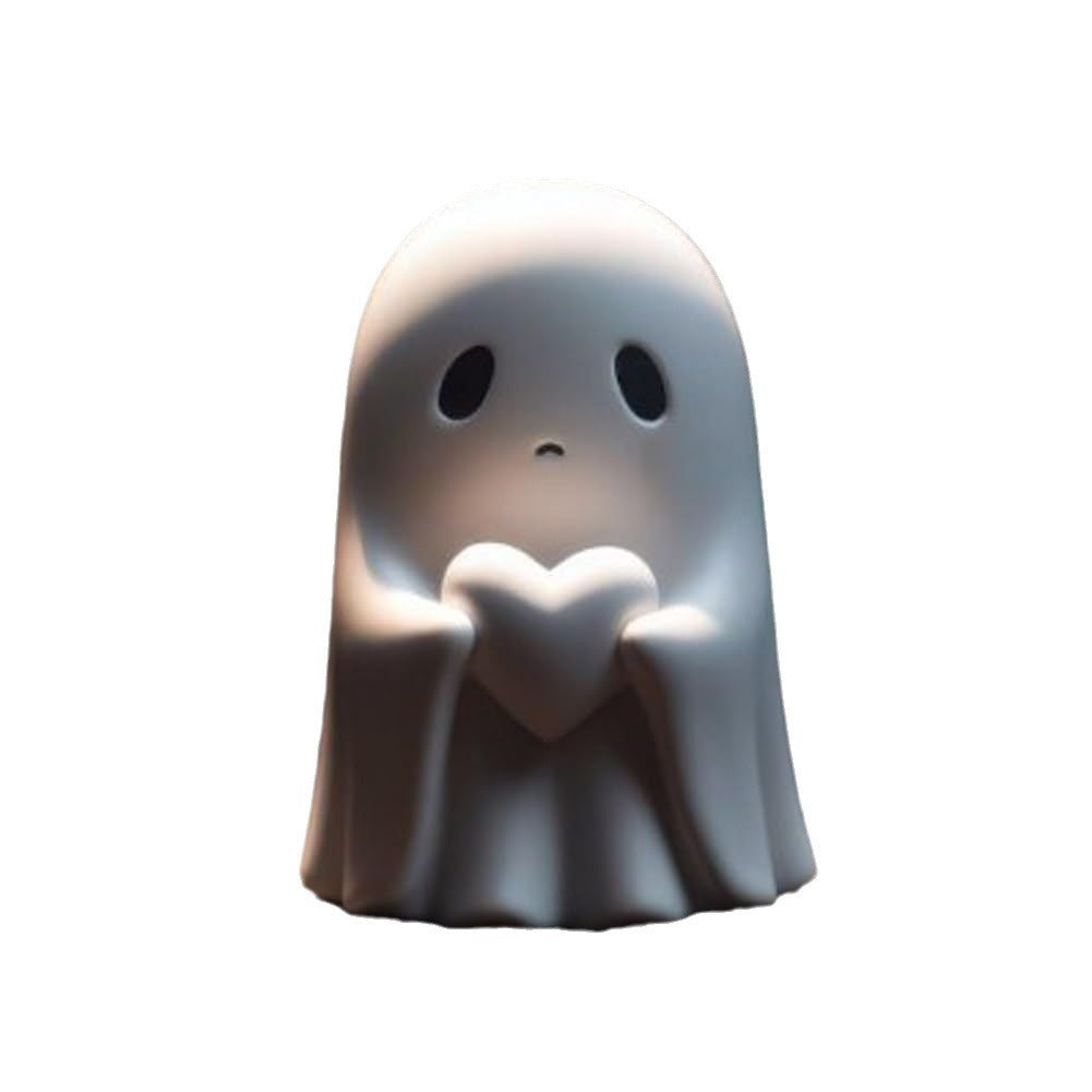 Get Spooky with a Smile: The Hilariously Adorable Middle Finger Ghost Statue - Perfect Halloween Centerpiece!