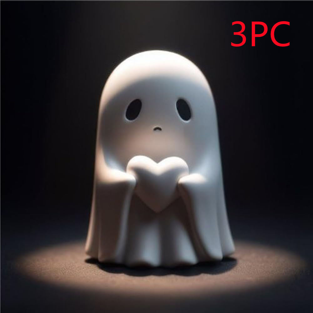 Get Spooky with a Smile: The Hilariously Adorable Middle Finger Ghost Statue - Perfect Halloween Centerpiece!