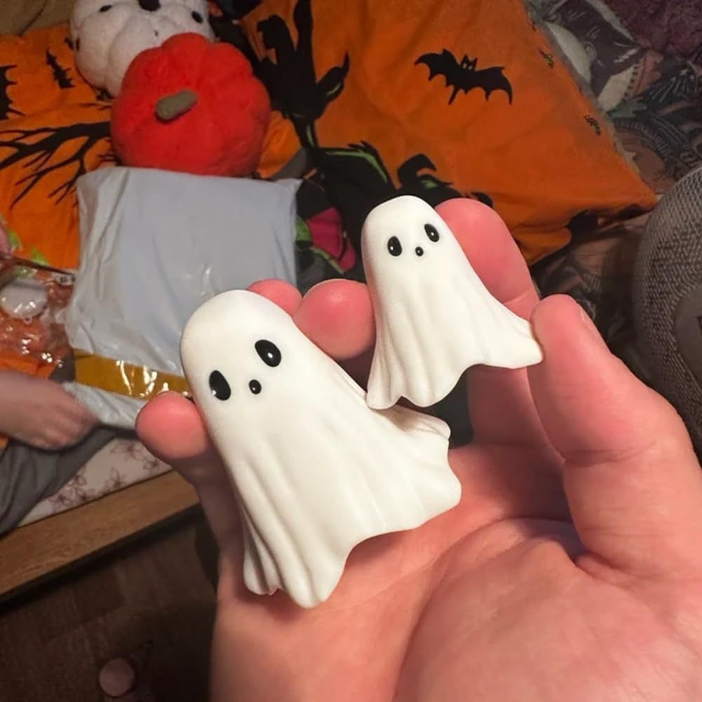 Get Spooky with a Smile: The Hilariously Adorable Middle Finger Ghost Statue - Perfect Halloween Centerpiece!